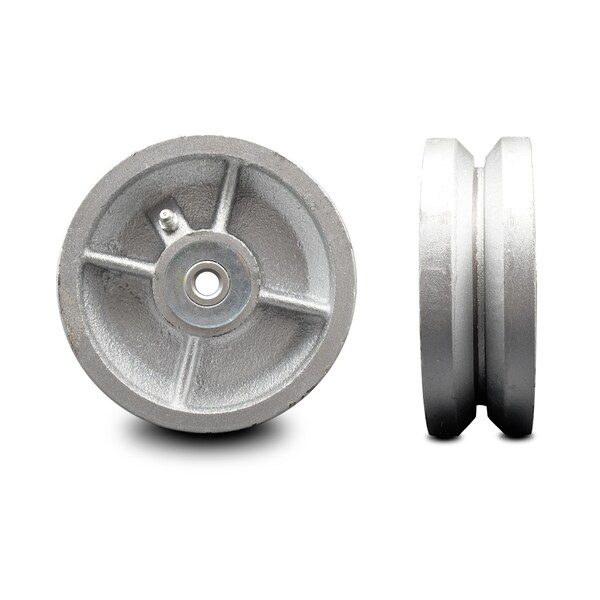 Service Caster SCC -5" Semi Steel Cast Iron V-Groove Wheel Only w/Roller Bearing- 1100 lbs Cpty SCC-VGR520 - main